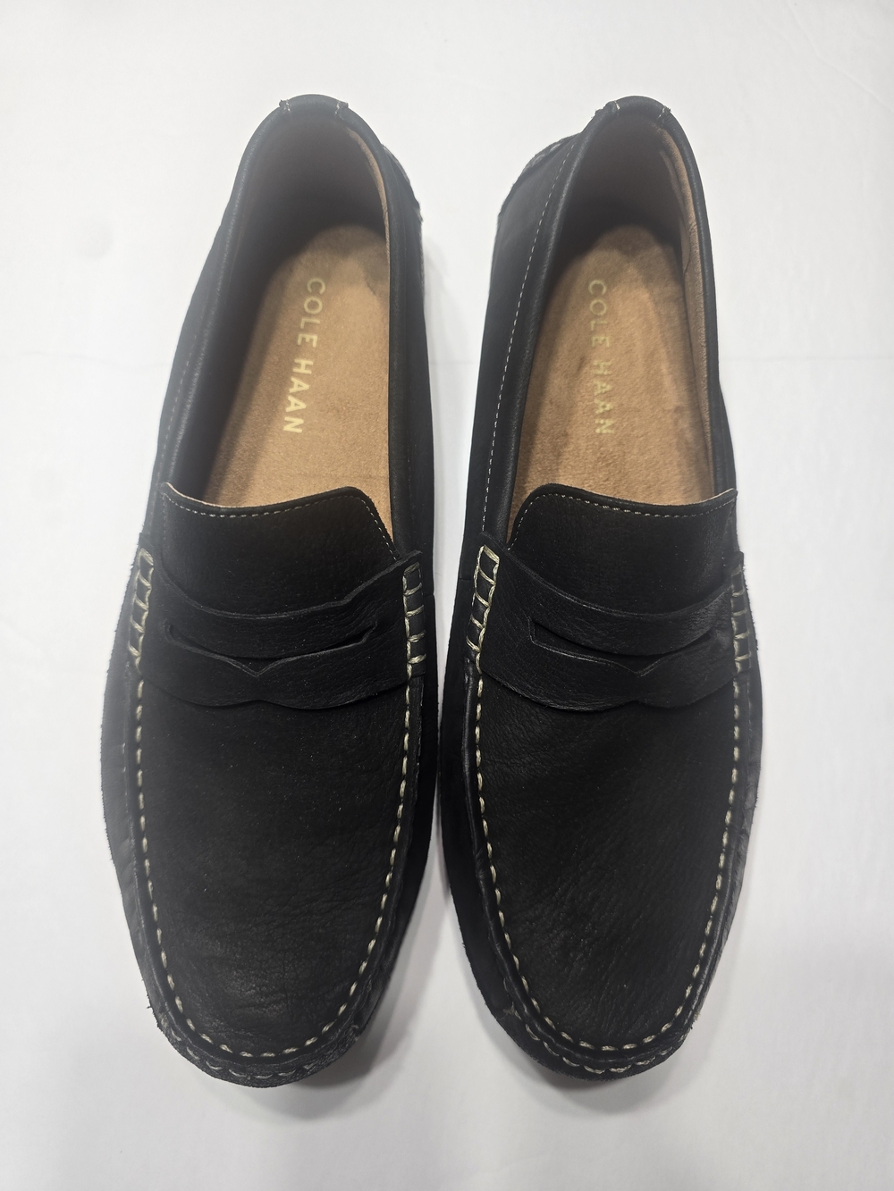 Cole Haan Men's Black Wyatt Penny Driver Leather Slip-On Loafer Size 10